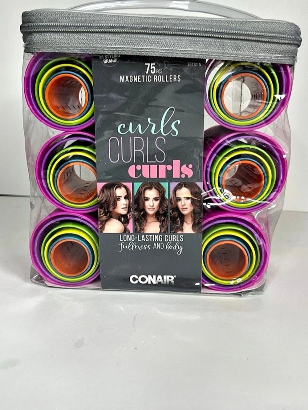 Conair 75-Piece Magnetic Rollers Pink & Green NWT